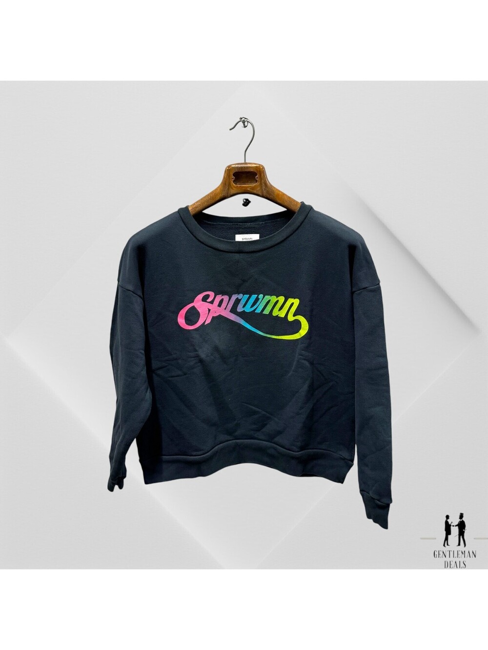 SPRWMN Superwoman Gray Crewneck Print Sweatshirt Fleece XS Womens